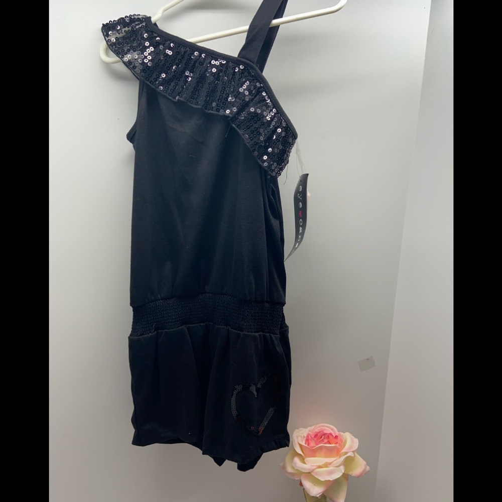 Girls open shoulder short overall